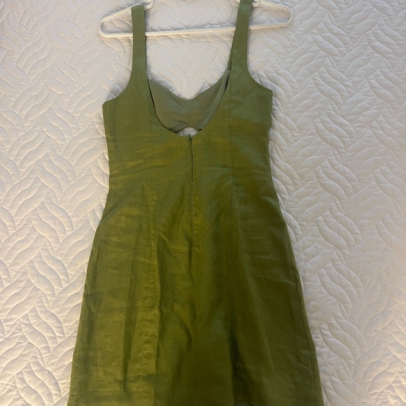 Belma Linen Dress Avocado- Size 2 - Picture 2 of 3